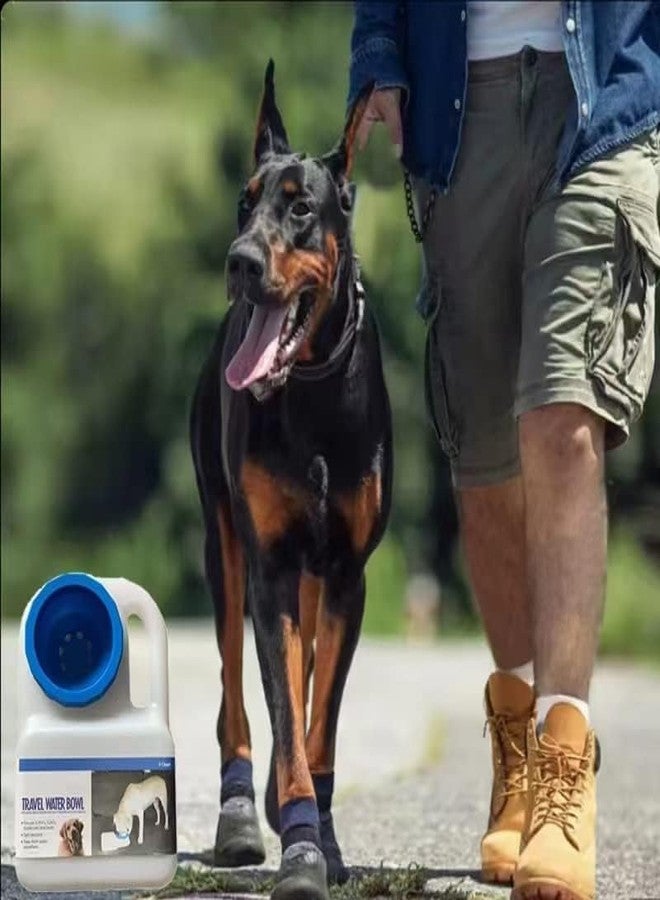 Vroxy وعاء موزع مياه السفر للكلاب من Vroxy سعة 3 لترات، زجاجة مياه للحيوانات الأليفة، موزع مياه محمول للكلاب والقطط مانع للتسرب، وعاء سفر Water Boy مع مقبض حمل ووعاء للشرب (قطعة واحدة) - Image 5